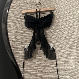 Chic Black Sheer Bandeau Top
